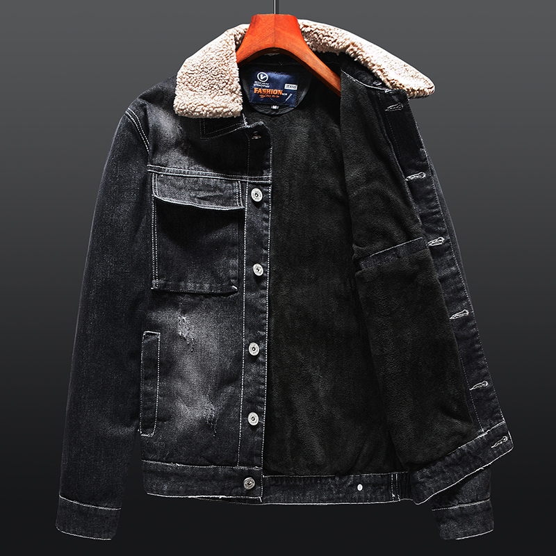 Jeans coat inner add wool front 